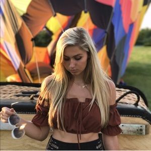 Tiger mist burgundy crop top